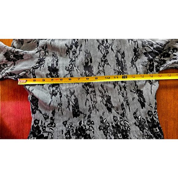 Club Monaco 100% Silk Dress Gray Black Floral Accents, Sz 00 , NWOT - Picture 7 of 9